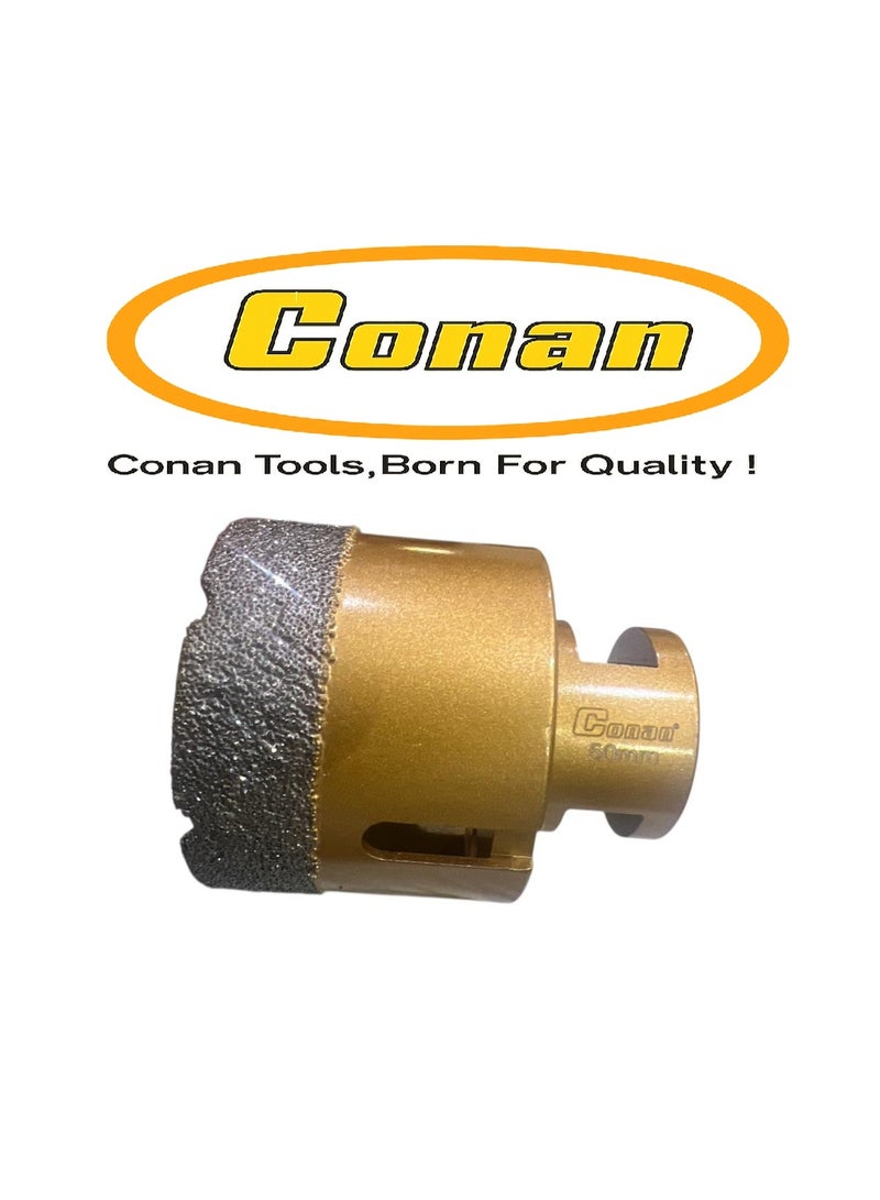 Conan 1 PC Conan Diamond Hole Saw for Drilling Marble, Tile, Granite & Glass – 50mm – Model COBD50 – Length 60mm - Image 4